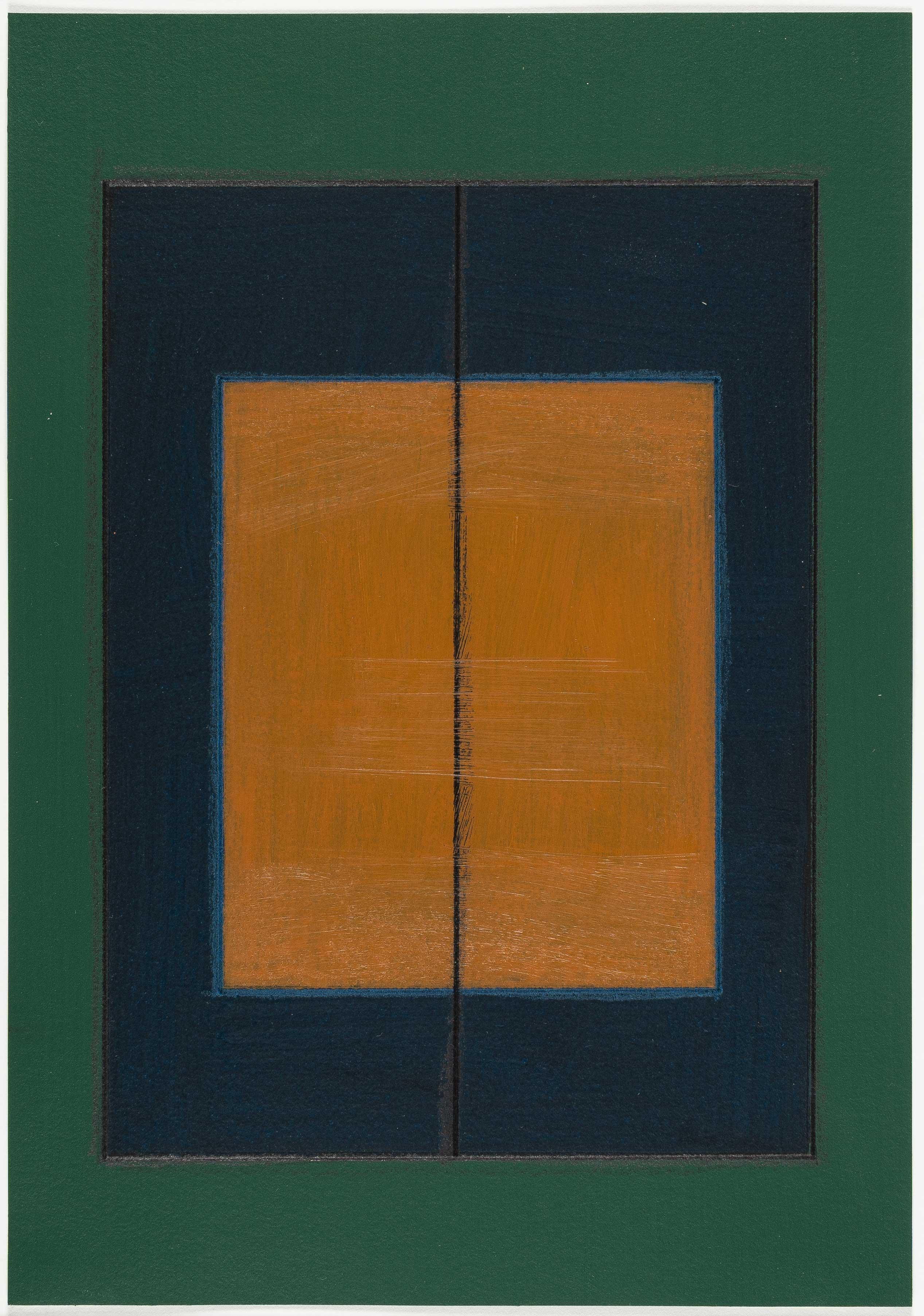 Artwork by Günter Tuzina, Den Haag 3, Made of Oil and graphite on light cardboard.