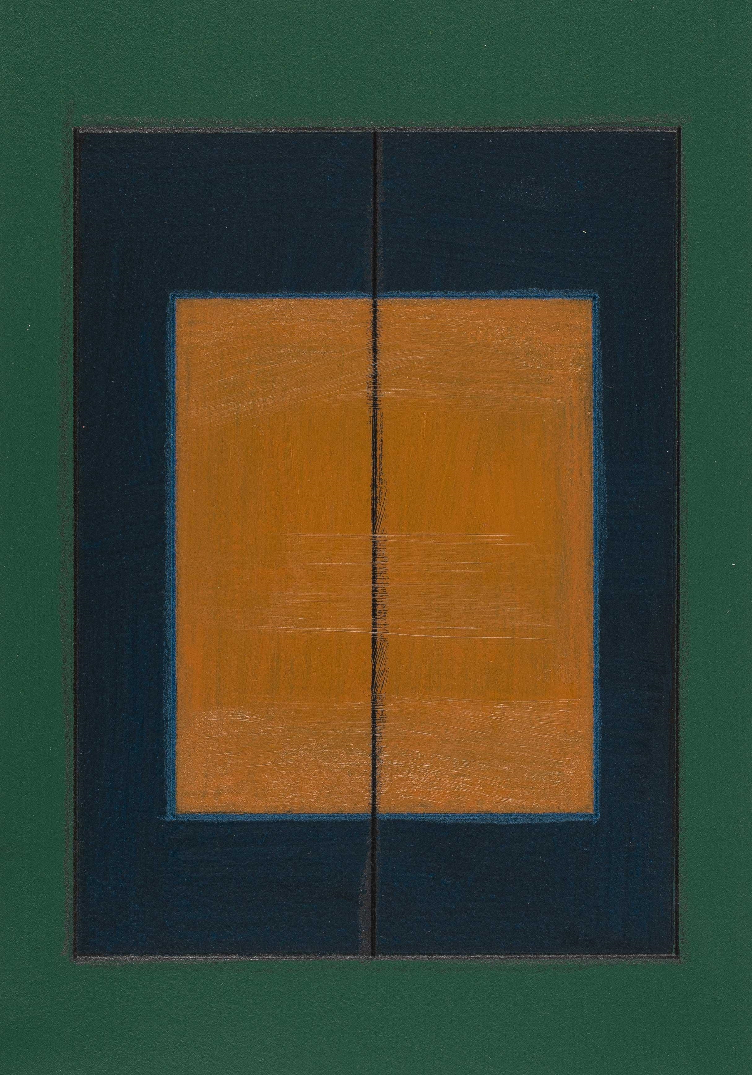 Artwork by Günter Tuzina, Den Haag 3, Made of Oil and graphite on light cardboard.