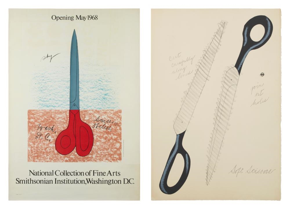Claes Oldenburg | Scissors as Monument and Scissors to Cut-Out | MutualArt