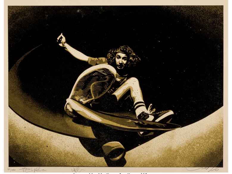 Shepard Fairey | Tony Alva Front Side (Gold) (2009) | MutualArt