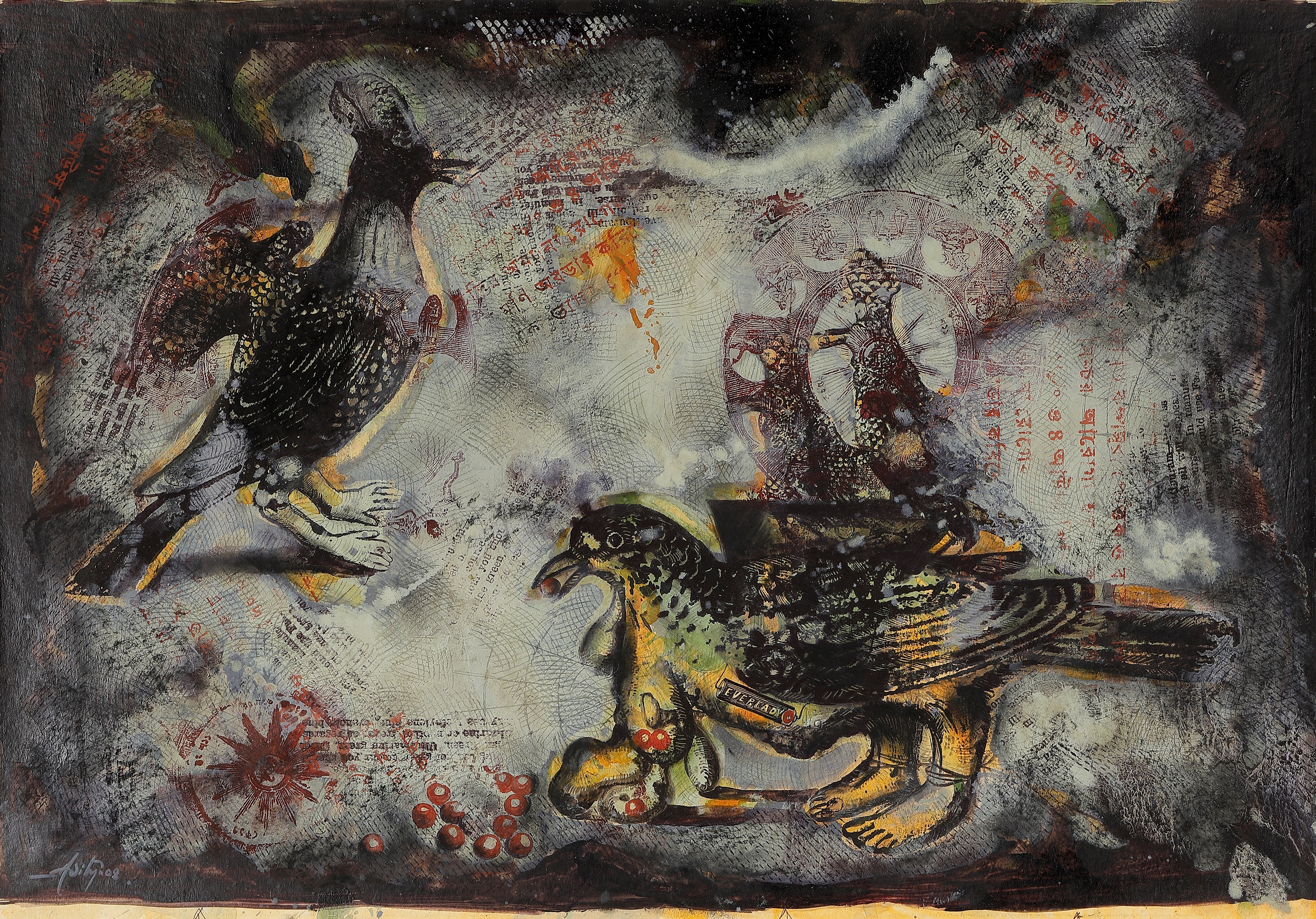 Artwork by Aditya Basak, Untitled, Made of Mixed media on mount board