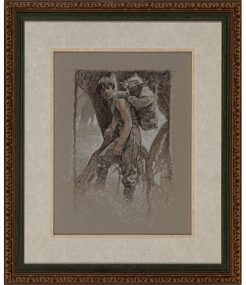 ドリュー・ストルーザン　ヨーダ&ルーク絵画 Drew Struzan | Luke Skywalker and Yoda, Star Wars: The Empire