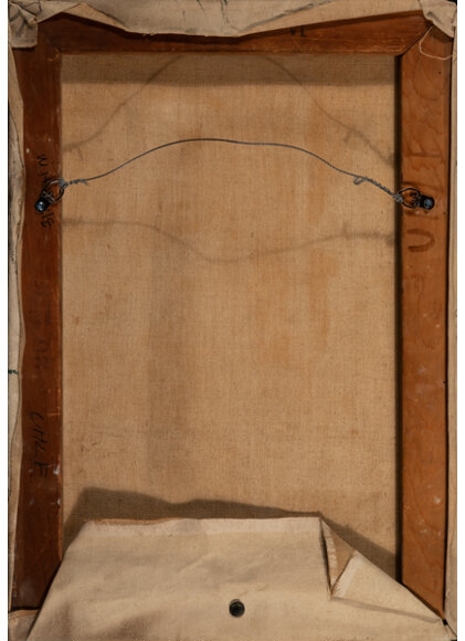 Artwork by W. H. Uhle, Encounter in the Forest, probable paperback cover, Made of Oil on canvas