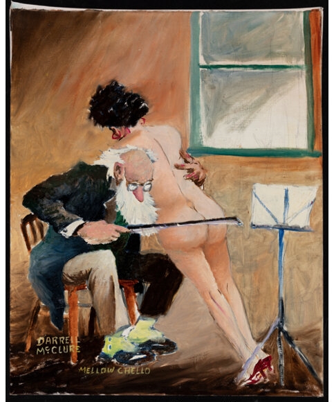 Artwork by Darrell McClure, Mellow Cello, Made of Oil on canvasboard