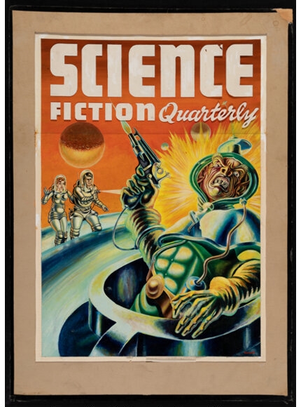 Artwork by B. Garnett, Science Fiction Quarterly, unpublished digest cover, Made of Oil on board