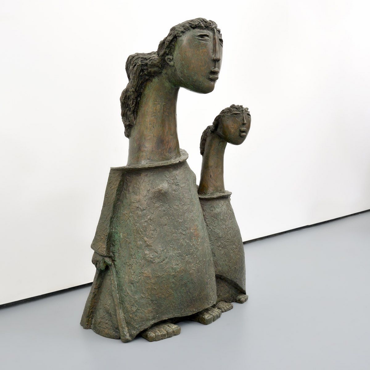 Ángel Botello | Angel Botello MOTHER & CHILD Bronze Sculpture | MutualArt