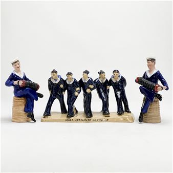 Henriot Quimper - Quimper Group of Sailors / 2 Accordion Playing Sailors - Henriot Quimper