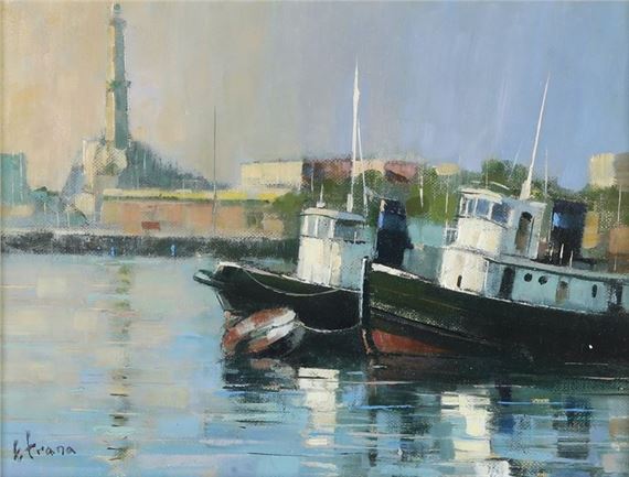 Rimorchiatori nel porto di Genova - Ettore Frana