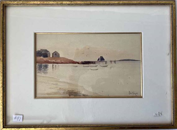 watercolor beach scene by Edward A. Harvey