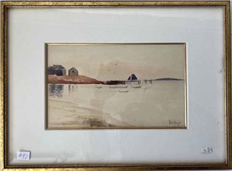 watercolor beach scene - Edward A. Harvey