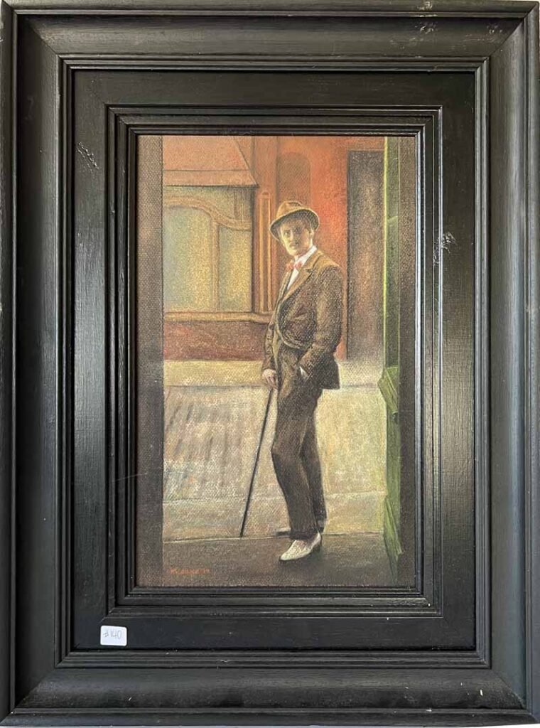 Miriam Silke | pastel portrait of James Joyce | MutualArt