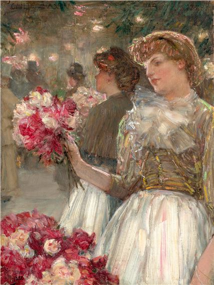 The Peony Girl by Childe Hassam, Painted in 1888-1889