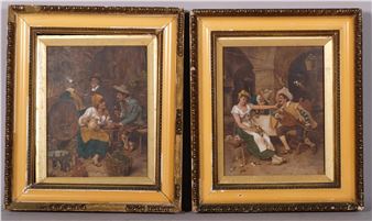 A pair of fine interior tavern scenes - P. Karly