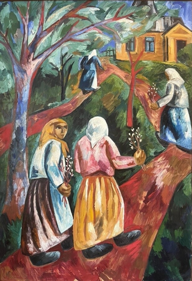 Natalia Goncharova | 2 works: costume designs for Bogatyri: Tartan ...