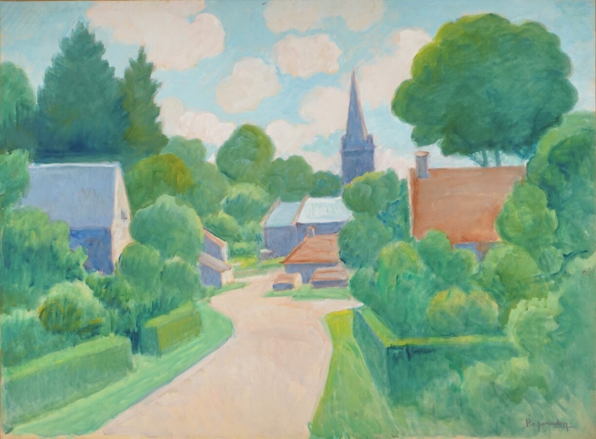 Artwork by Pierre-Edmond Peradon, Bocage normand, Made of Oil on paper mounted on panel