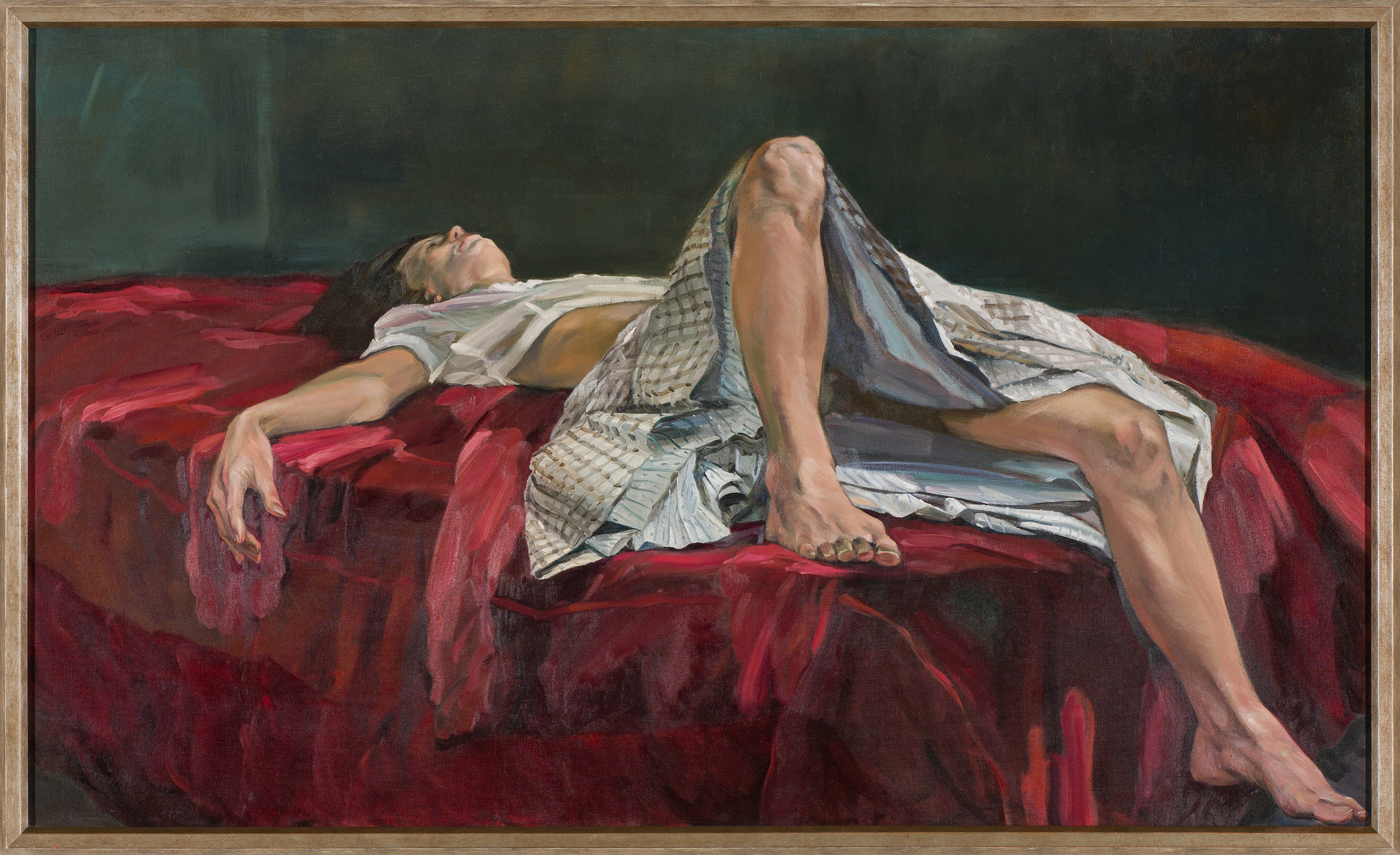 Artwork by Alicia Czechowski, The Red Comforter, Made of Oil on canvas