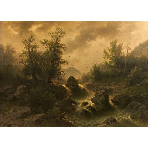 Albert Rieger | PAYSAGE AU TORRENT PAR TEMPS ORAGEUX | MutualArt