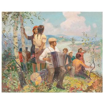 Scena romantica lungo il Dniepr - Georgy Ivanovich Magmedov