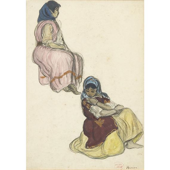 SKETCH OF YOUNG GIRLS by André Suréda