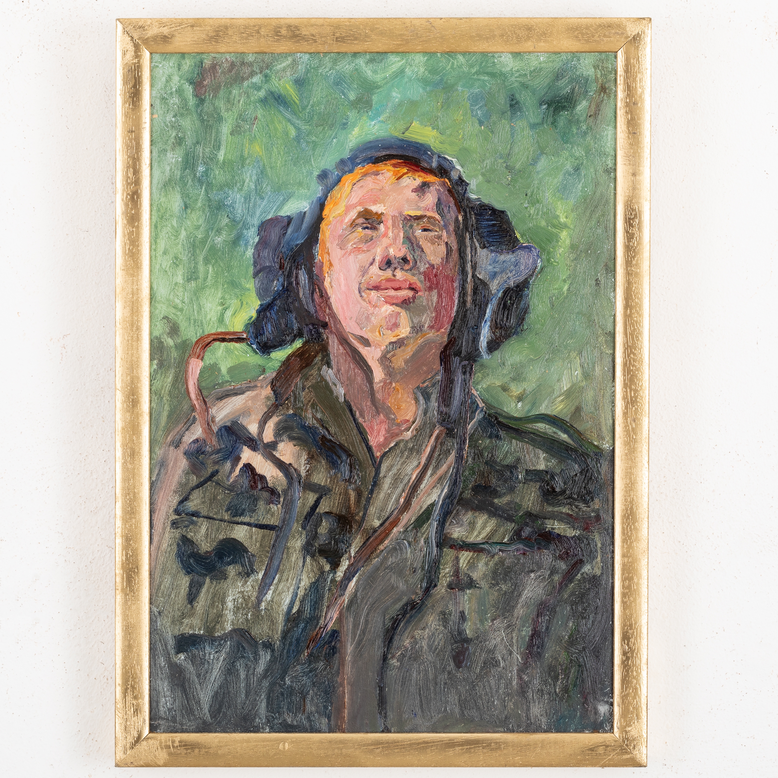 Artwork by Dmitry Konstantinovich Gribok, Ritratto di carrista, Made of oil on cardboard