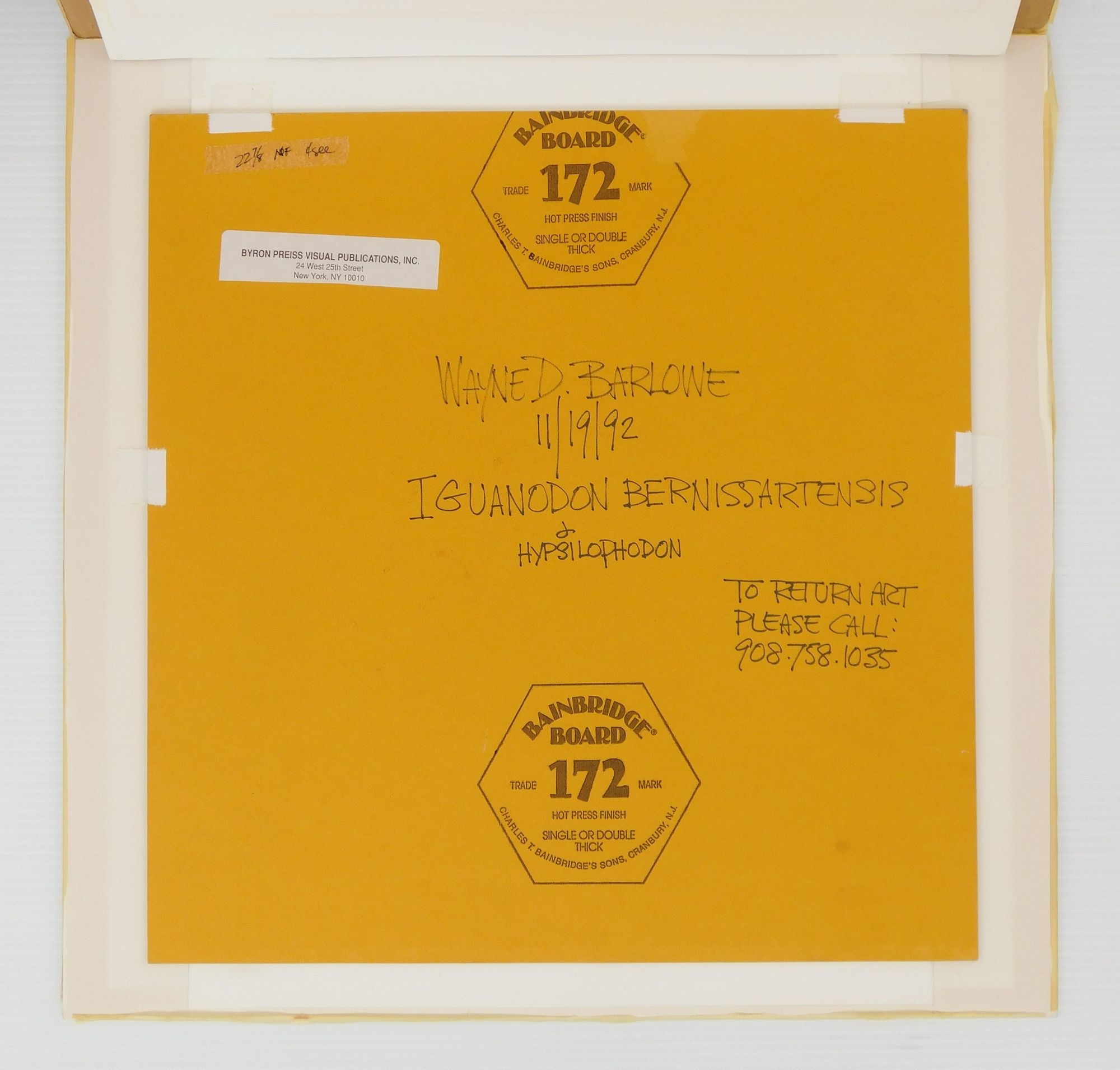 Artwork by Wayne Barlowe, Iguanodon Bernissartensis & Hypsilophon, Made of acrylic on illustration board