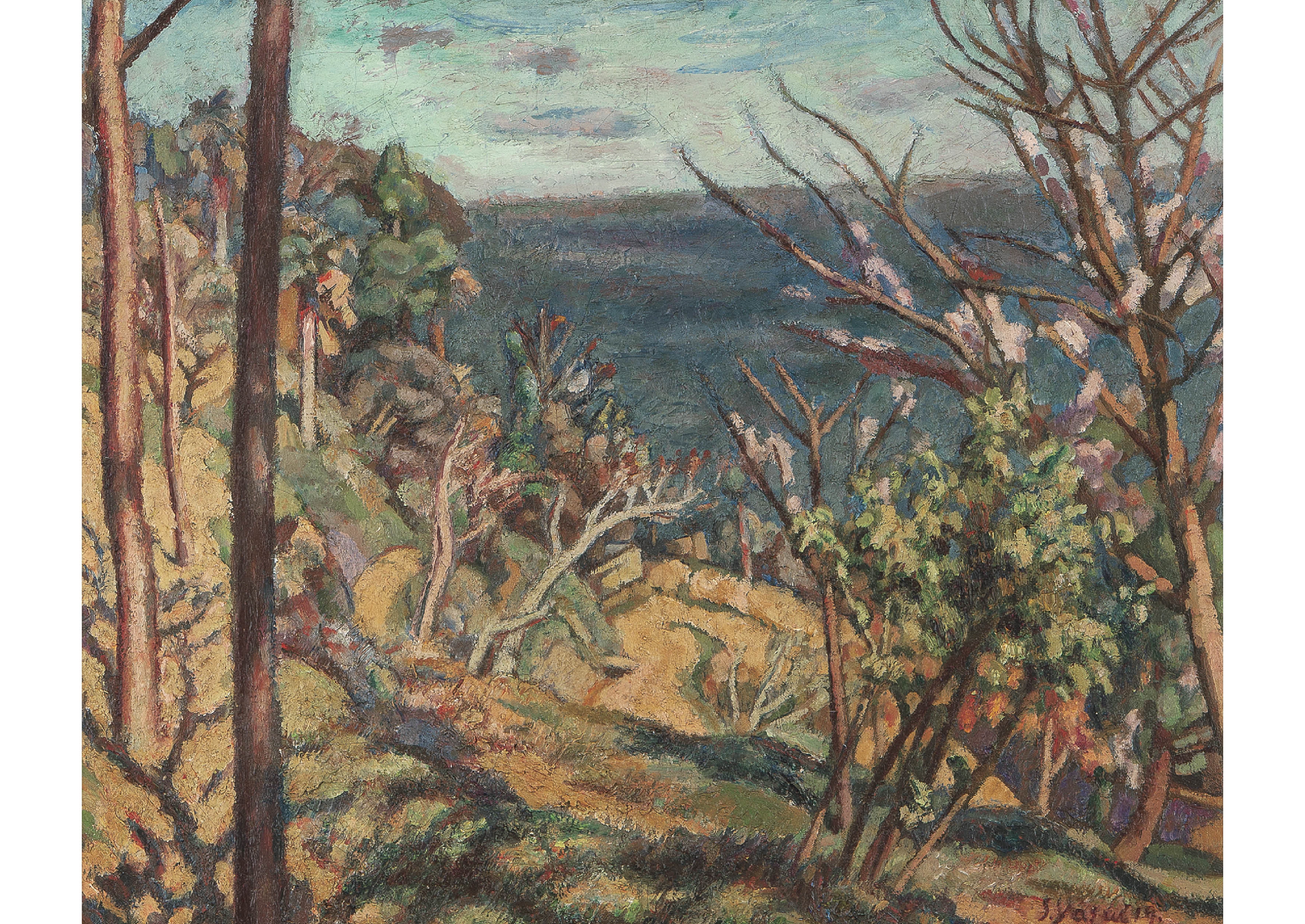 Artwork by Yasui Sotaro, Izusan in spring, Made of oil on canvas