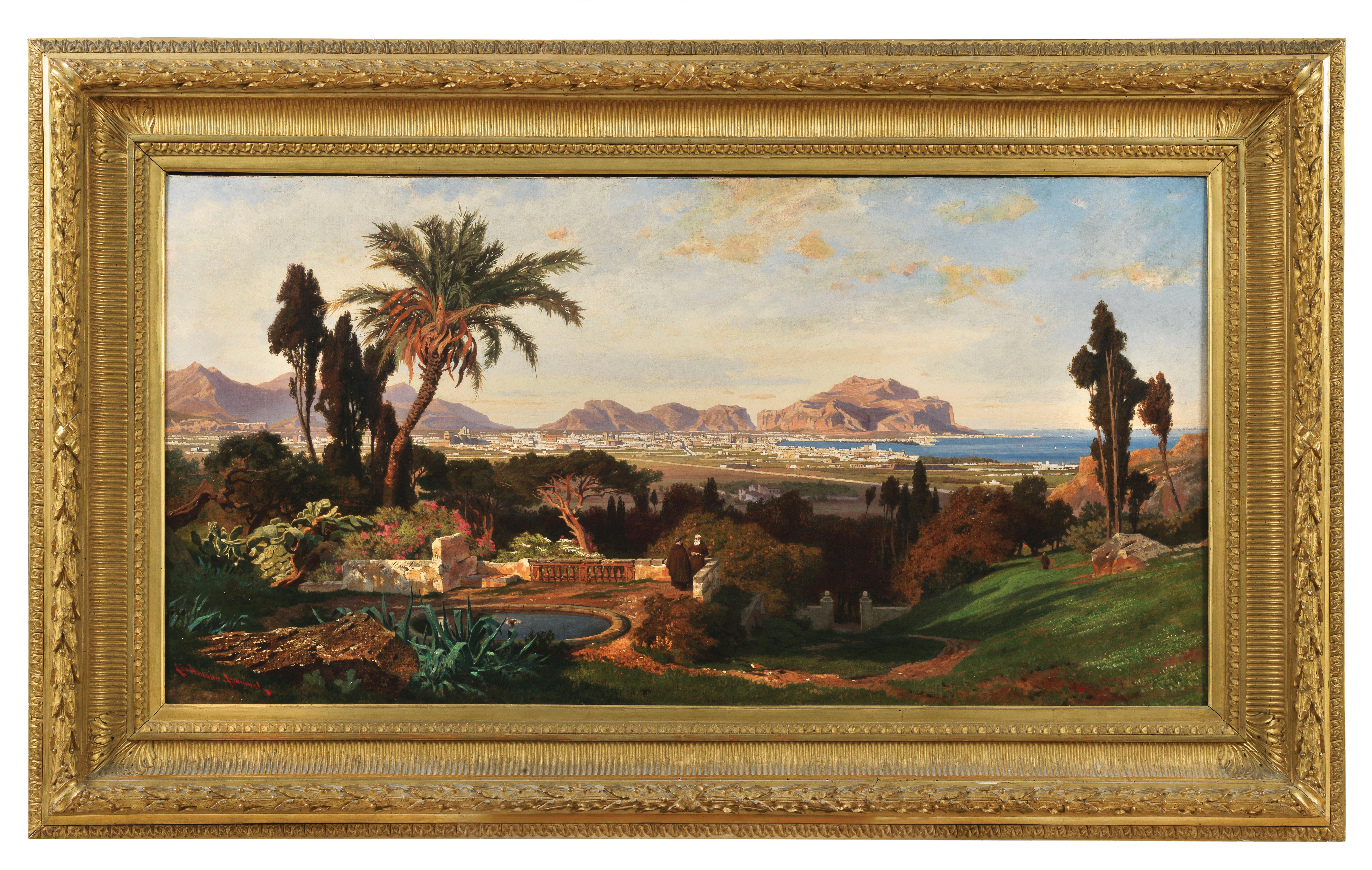 Artwork by Karl Lindemann - Frommel, A View of Palermo from the Terrace of the Maria di Gesù Monastery, Made of oil on canvas