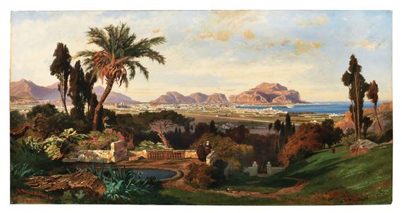 A View of Palermo from the Terrace of the Maria di Gesù Monastery by Karl Lindemann - Frommel, 1869