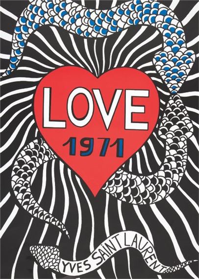 Yves Saint Laurent | LOVE.1970 Offset color print - 46.5 x 60.5 cm
