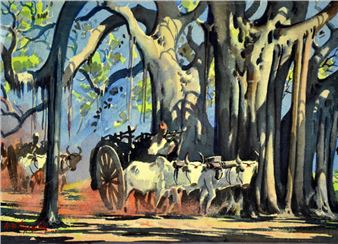 Oxen Cart in the Woods - G.D. Thyaga Raj