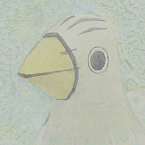 Artwork by Koan Hashimoto, orchid and dove at Mexico, Made of ink and color on paper