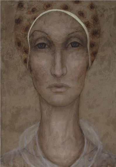  Untitled from the Women in Headscarf series, men in helmets , 2017 by Iza Starega, 2017