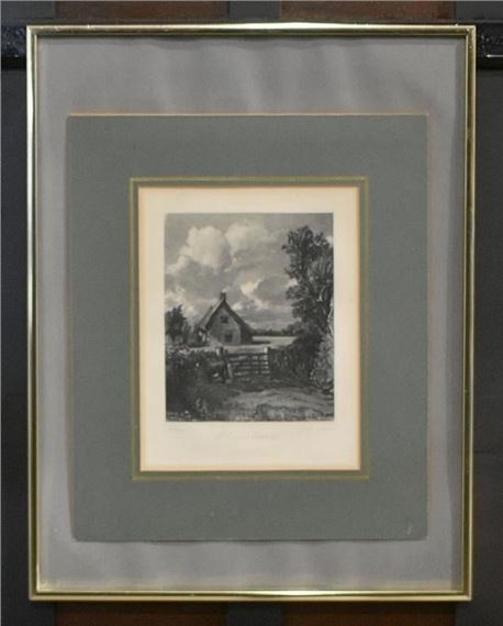ANTIQUE PRINT 'A COTTAGE IN A CORN FIELD' by John Constable, David Lucas