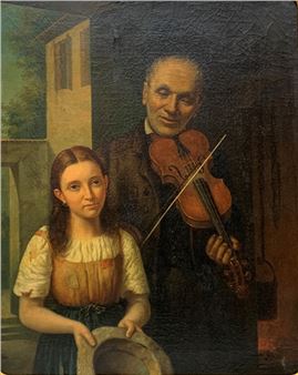 Violinista y niña - Ettore Drisaldi