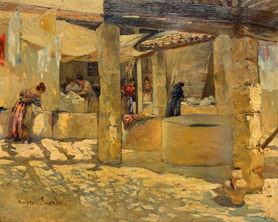 Artwork by André Suréda, Lavanderas, Made of oil on canvas