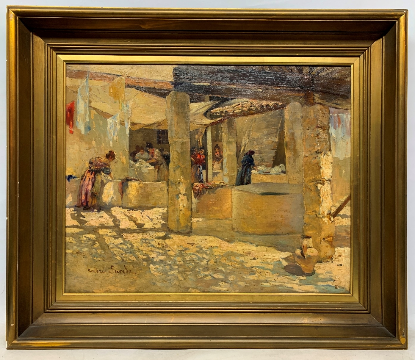 Artwork by André Suréda, Lavanderas, Made of oil on canvas