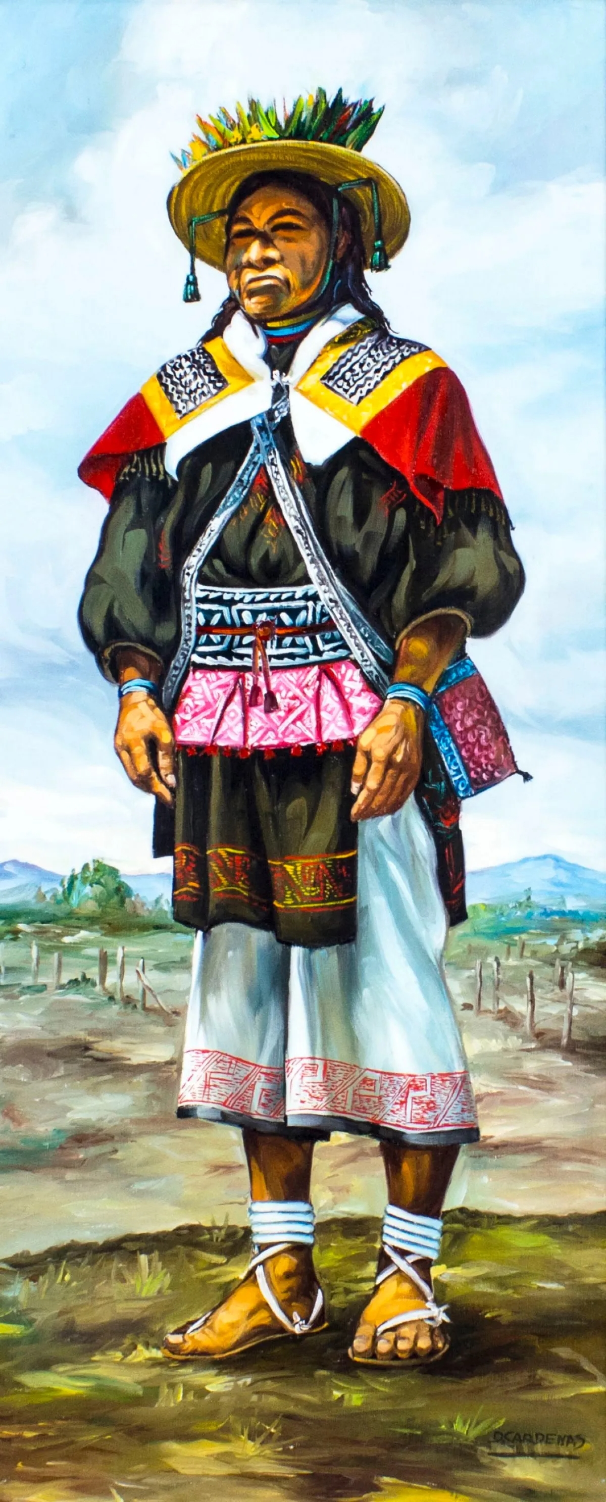 Artwork by David Cardenas, Indian Chief, Made of oil on canvas