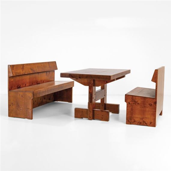 Un tavolo con due panche by Giuseppe Rivadossi