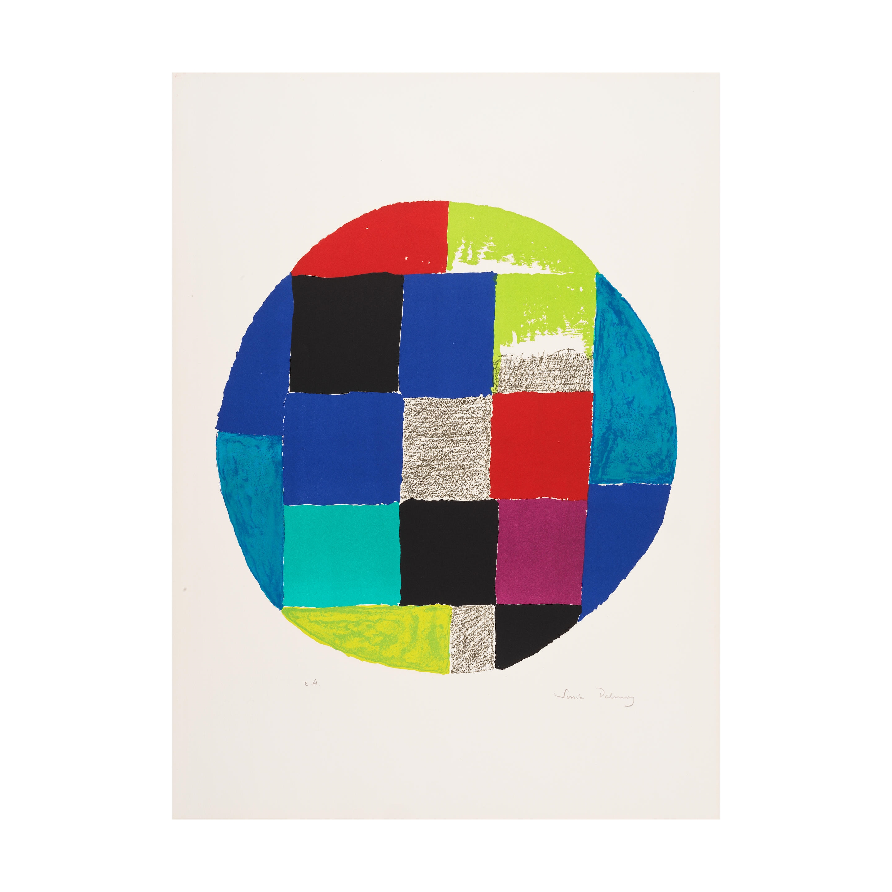 Artwork by Sonia Delaunay, Patchwork, 1975, Made of Color lithograph on vellum