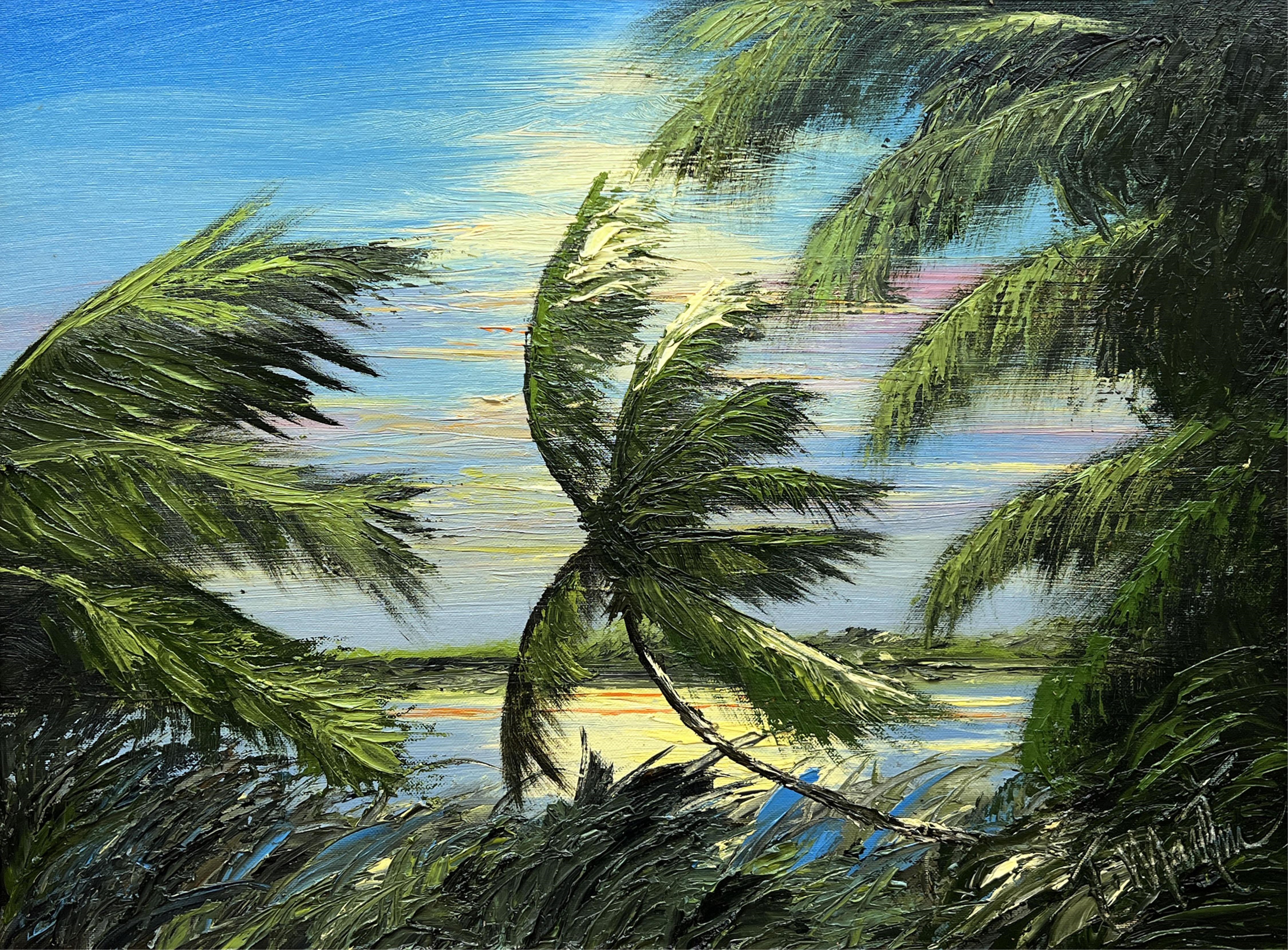 Martin Todd | TODD MARTIN FLORIDA ARTIST WINDSWEPT PALMS | MutualArt