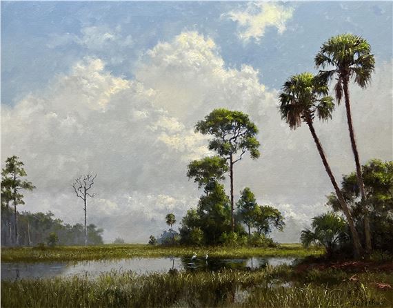 Albert Ernest Backus | A.E. BACKUS FLORIDA ARTIST LUSH WETLAND | MutualArt
