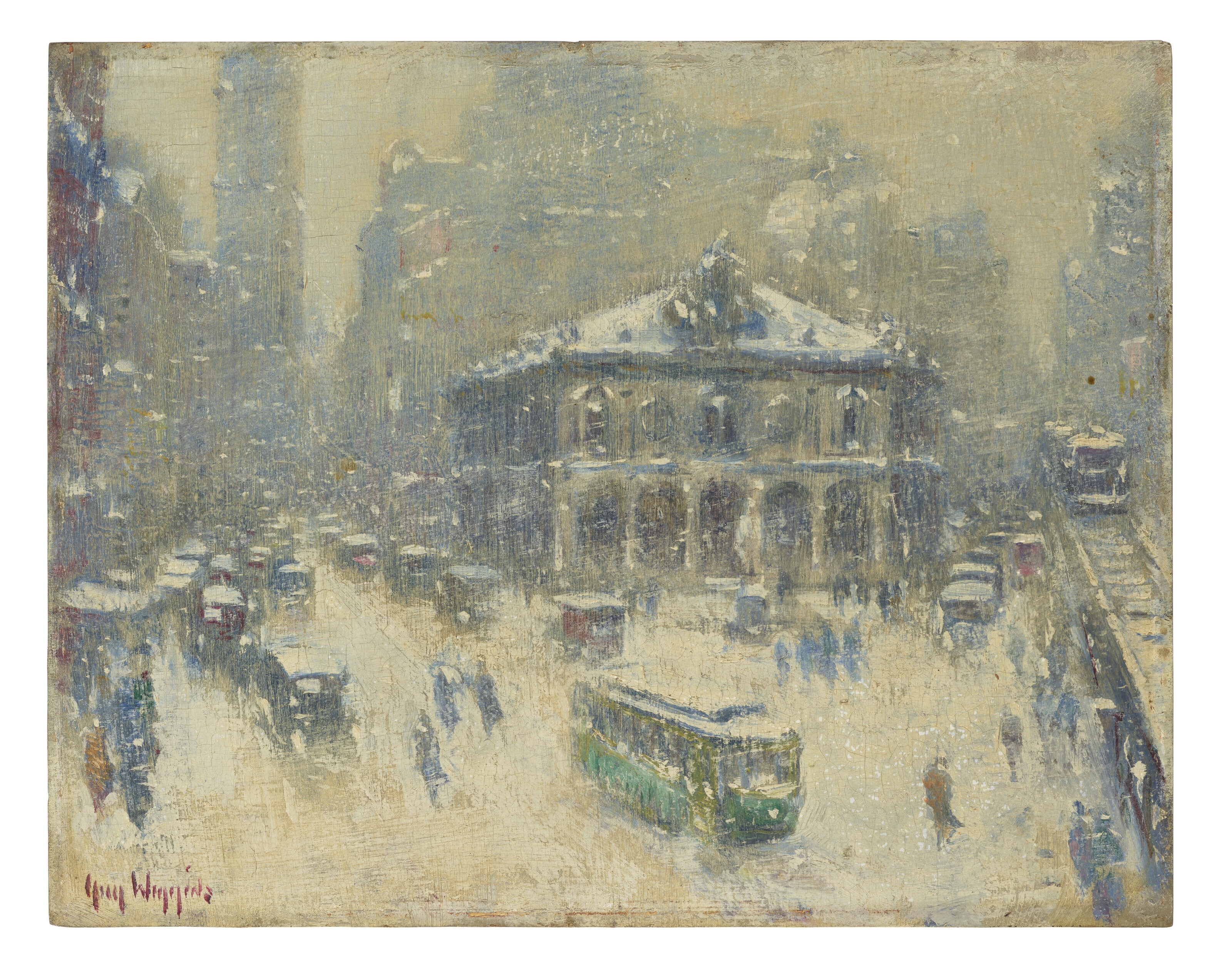 Guy Carleton Wiggins | Herald Square in Winter | MutualArt