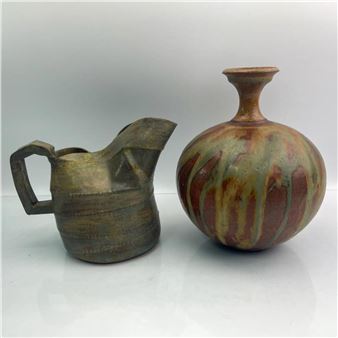 Lot of 2 Signed Pottery Items - Bill Jackson