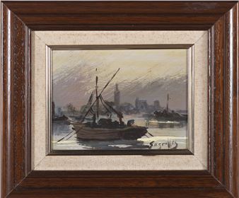 "Barcos en puerto" - Antonio Segrelles