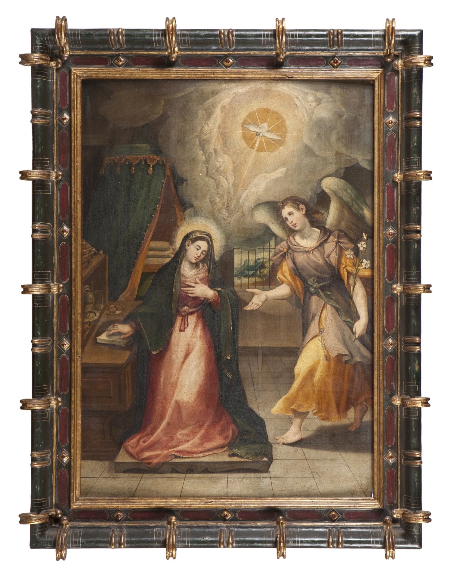 Artwork by Diego De Aguilar, "Anunciación", Made of oil on panel