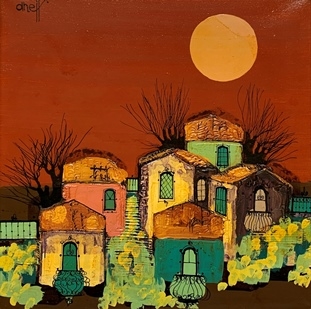 Artwork by Liny Aneff, Pueblito colonial, Made of acrylic on canvas