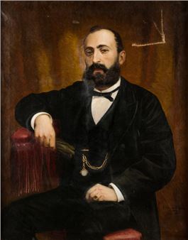 E. Espa. &quot;Retrato de caballero&quot; O/L S. XIX - Julio Cebrián Mezquita