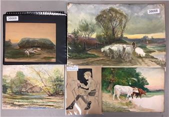 Conn Baker (1870-1944) Assortment of Watercolors including Self Portrait - Conn Baker