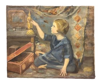 Conn Baker (1870-1944) Oil on Canvas “Poona” 18 x 22 in. (45.7 x 55.9 cm.) - Conn Baker