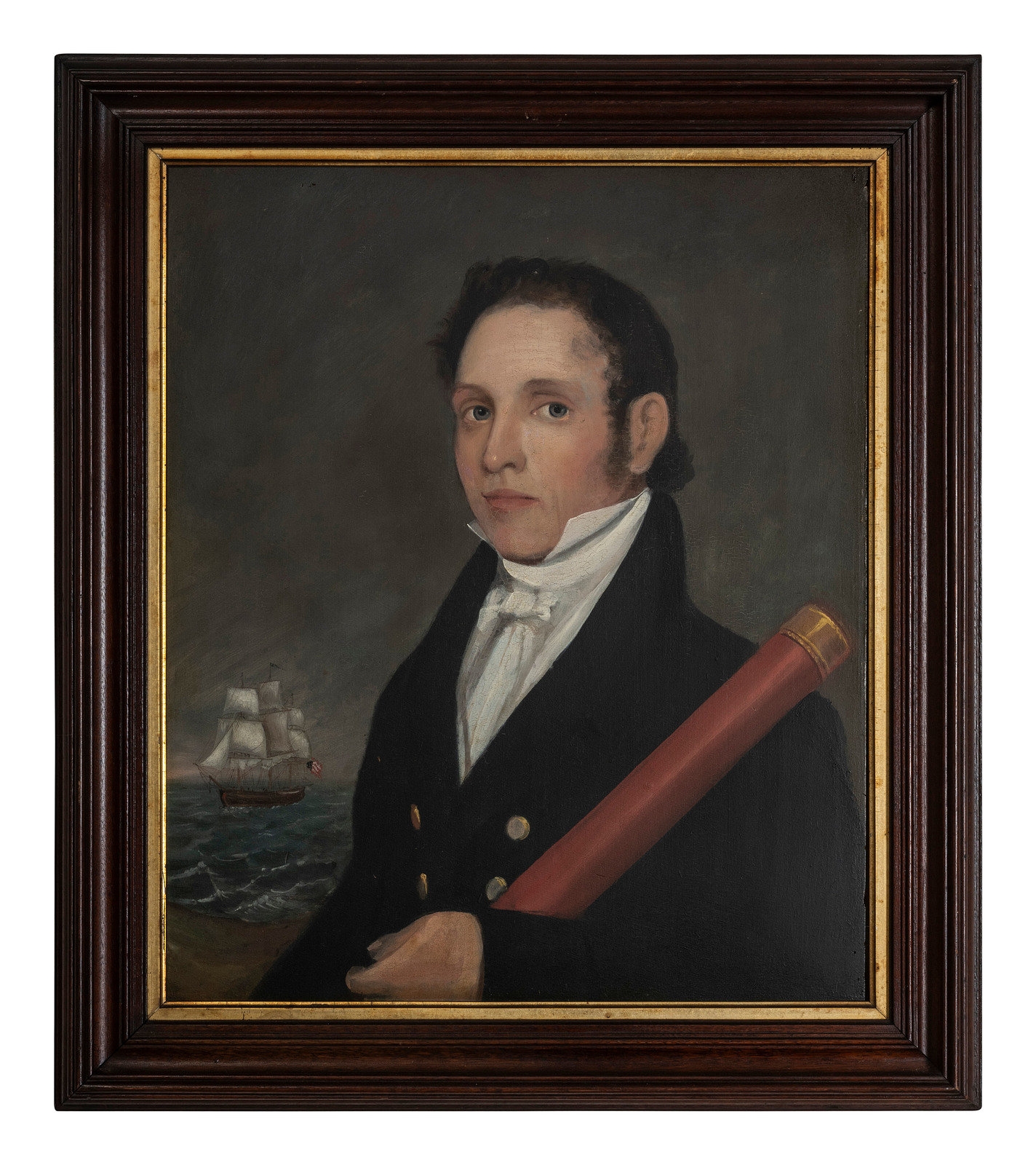 Frederick Mayhew | Portrait of a Sea Captain Holding a Telescope (1829 ...